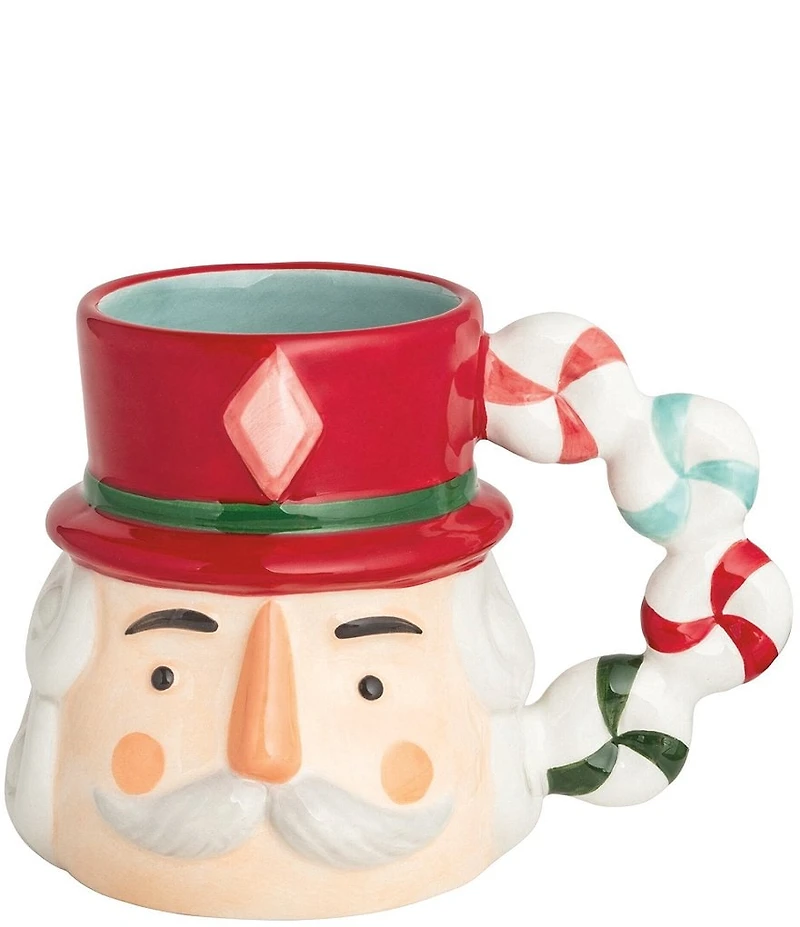 Mud Pie Twas The Night Collection Red Hat Candy Handle Novelty Nutcracker Mug