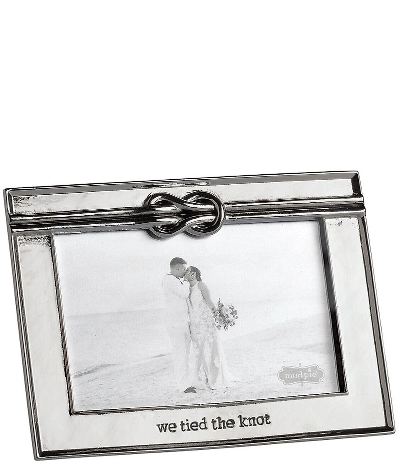 Mud Pie Wedding Collection Tied The Knot Metal Frame, 4#double;x6#double;