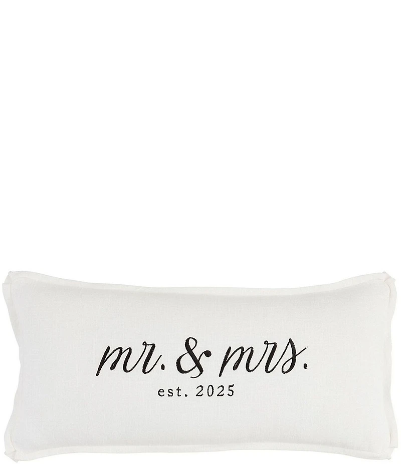 Mud Pie Wedding Mr & Mrs Est 2025 Lumbar Pillow