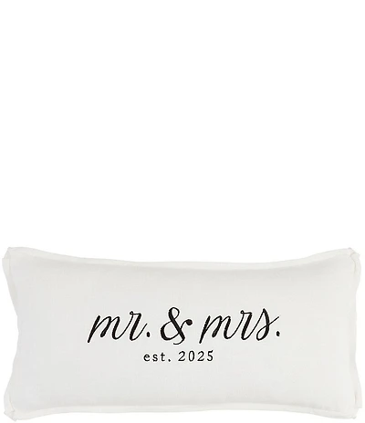 Mud Pie Wedding Mr & Mrs Est 2025 Lumbar Pillow