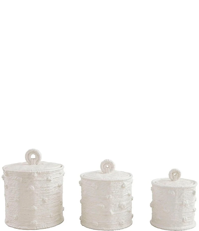 Mud Pie Westport Woven Stoneware Canister Set