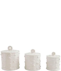 Mud Pie Westport Woven Stoneware Canister Set