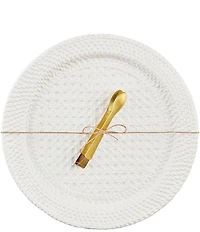 Mud Pie Westport Woven Stoneware Platter Set