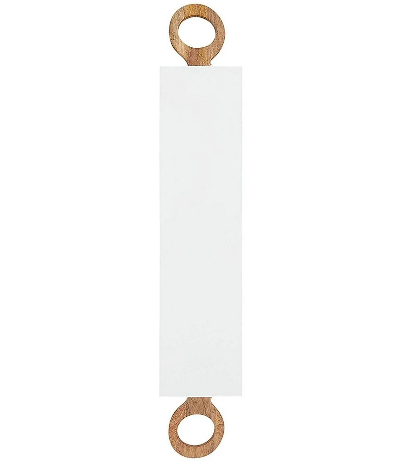 Mud Pie High Gloss Mango Wood Ring Handles Long Serving Board