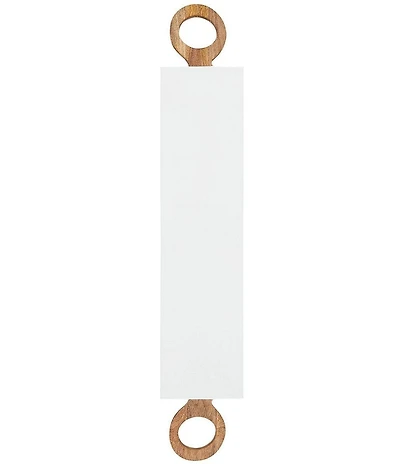 Mud Pie High Gloss Mango Wood Ring Handles Long Serving Board