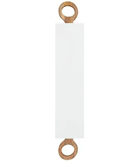 Mud Pie High Gloss Mango Wood Ring Handles Long Serving Board