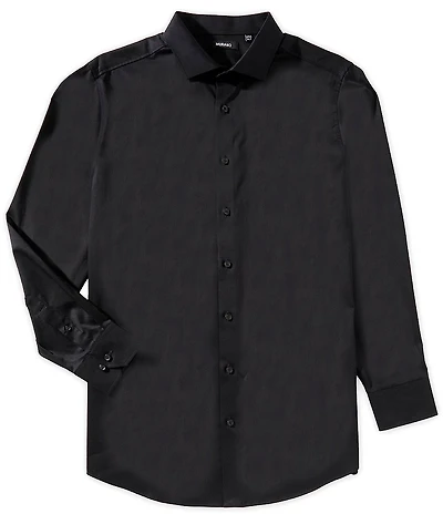 Murano Big & Tall Solid Sateen Long Sleeve Woven Shirt