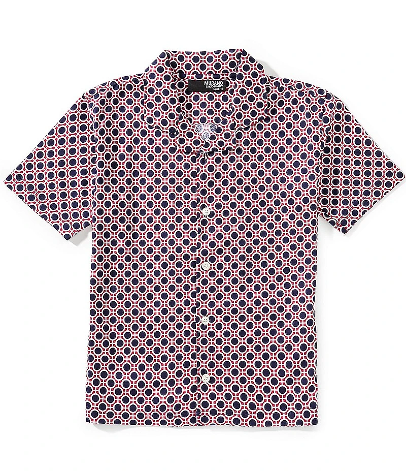 Murano Big Boys Liquid Luxury Camp Print Button Front Shirt