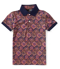 Murano Big Boys Tile Print Polo Shirt