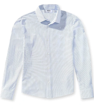 Murano Big Boys Collezione Canclini Slim Fit Geometric Print Long Sleeve Techno Woven Shirt