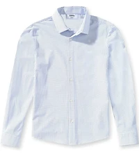 Murano Big Boys Collezione Canclini Slim Fit Geometric Print Long Sleeve Techno Woven Shirt