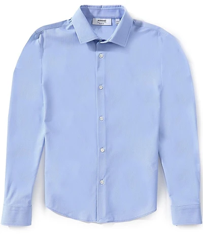 Murano Big Boys Collezione Canclini Slim-Fit Micro Pattern Long-Sleeve Techno Woven Shirt