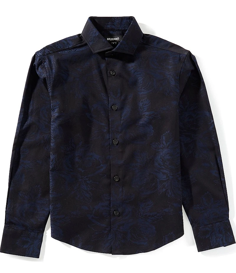 Murano Big Boys Long-Sleeve Jacquard Button-Front Shirt