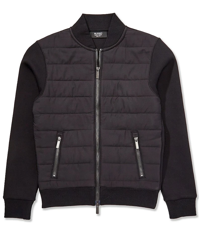 Murano Big Boys Slim Quilted Zip Front Mock Neck Jacket