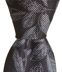 Murano Bryson Flower Printed 3#double; Narrow Woven Silk Tie