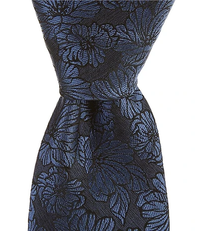 Murano Cade Flower Print 3#double; Silk Blend Tie