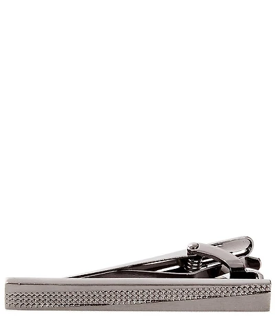 Murano Diagonal Patterned Accent Satin Gunmetal Tie Bar