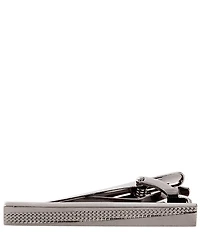Murano Diagonal Patterned Accent Satin Gunmetal Tie Bar