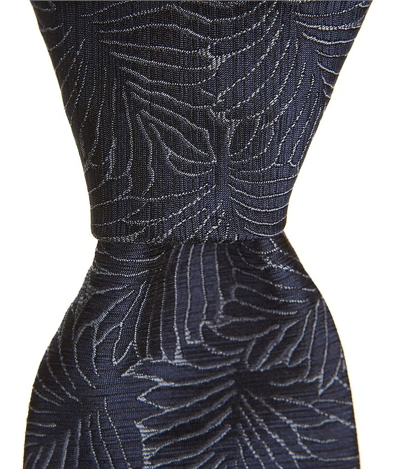 Murano Leon Abstract Print Slim Narrow Woven Silk Tie