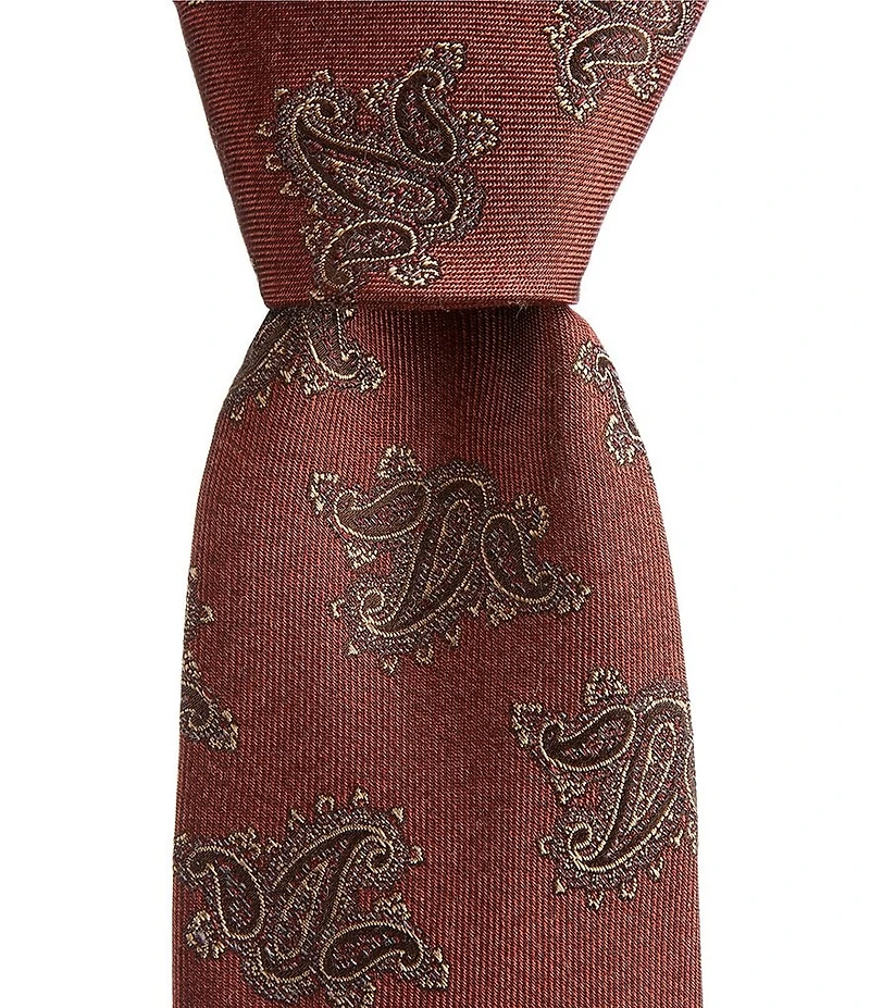 Murano Reid Fancy Pine 3#double; Narrow Woven Silk Blend Tie