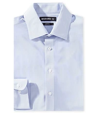 Murano Slim Fit Herringbone Warp-Knit Long Sleeve Dress Shirt