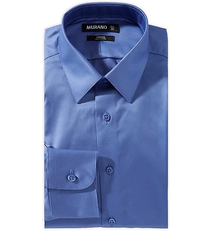 Murano Slim Fit Non Iron Point Collar Solid Dress Shirt