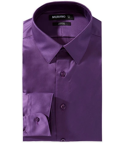 Murano Slim Fit Non Iron Point Collar Solid Dress Shirt