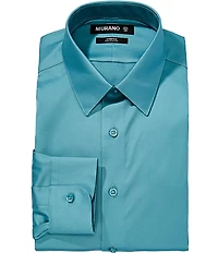 Murano Slim Fit Non Iron Point Collar Solid Sateen Dress Shirt