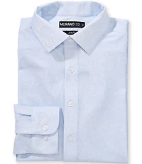 Murano Slim Fit Non-Iron Spread Collar Paisley Print Dress Shirt