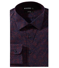 Murano Slim Fit Non-Iron Spread Collar Printed Dress Shirt