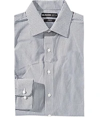 Murano Slim Fit Printed Warped Knit Long Sleeve Dress Shirt