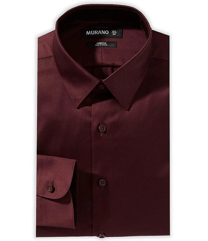 Murano Solid Sateen Slim Fit Dress Shirt