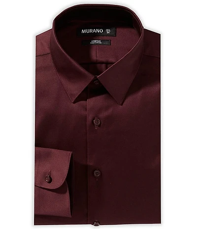 Murano Solid Sateen Slim Fit Dress Shirt