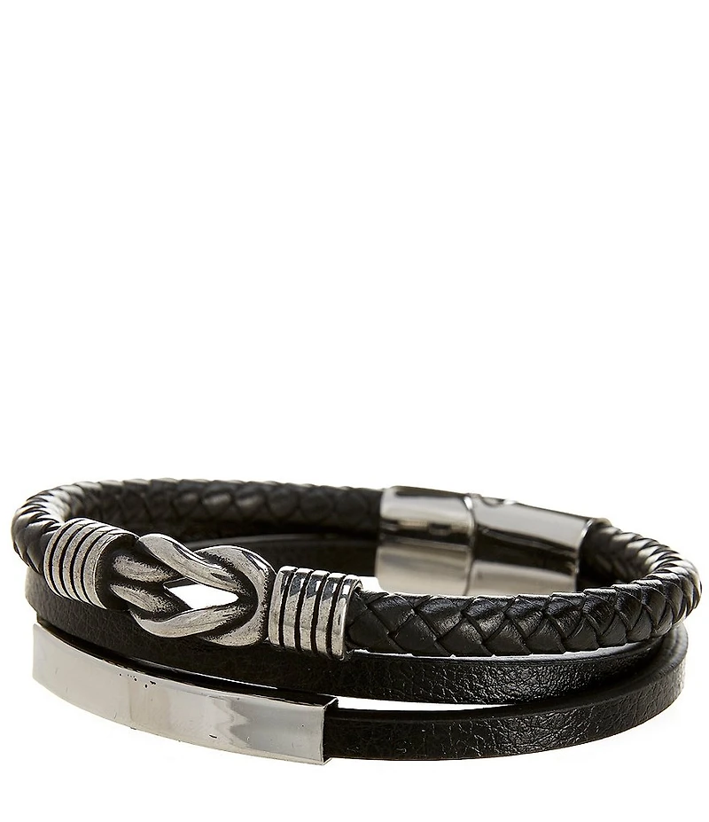 Murano Stacked Leather Bracelet