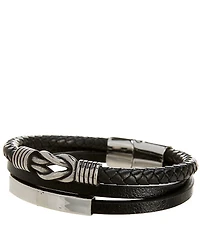 Murano Stacked Leather Bracelet