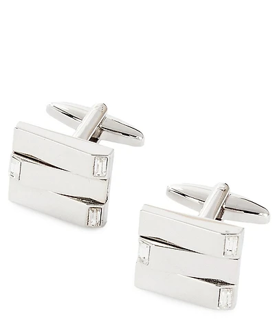 Murano Zigzag Polished Silvertone Cuff Links