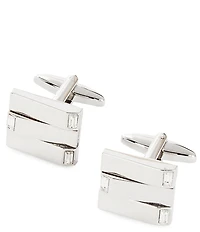 Murano Zigzag Polished Silvertone Cuff Links