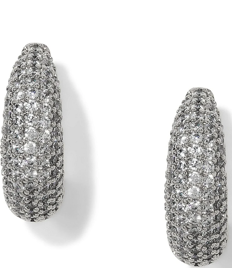 Nadri Alma Dome J Puffy Hoop Earrings