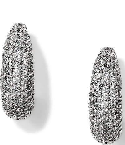 Nadri Alma Dome J Puffy Hoop Earrings