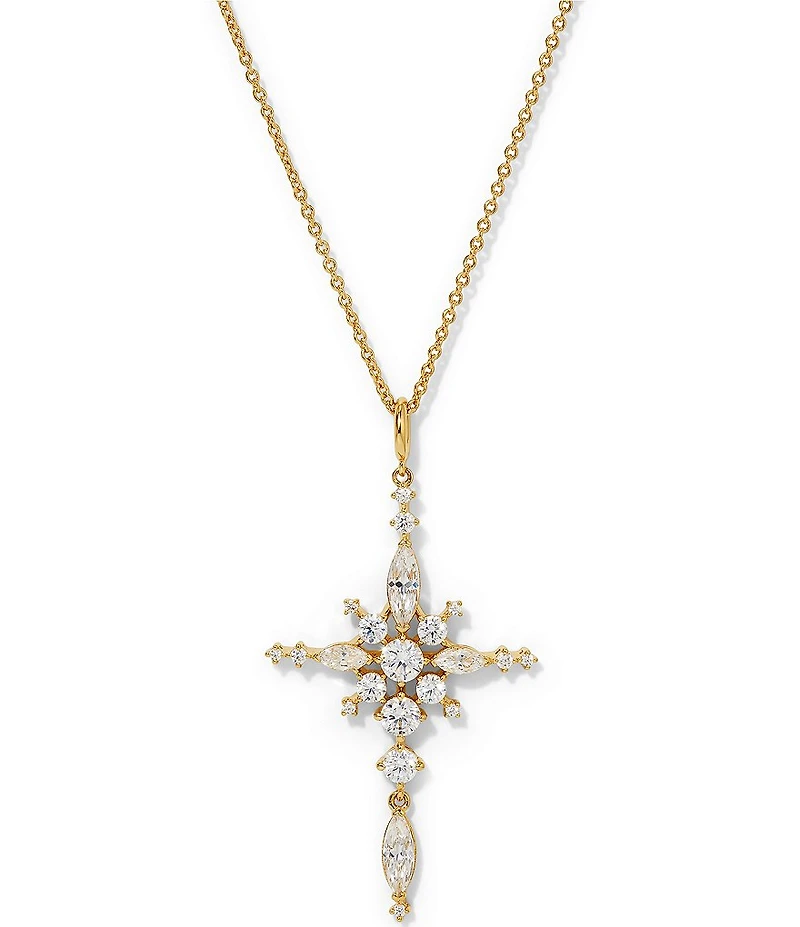 Nadri Cassi Cross Short Pendant Necklace