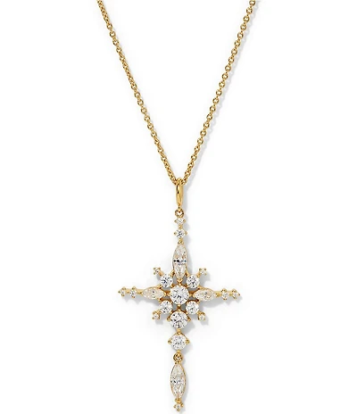 Nadri Cassi Cross Short Pendant Necklace