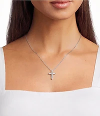 Nadri Cubic Zirconia Cross Pendant Necklace