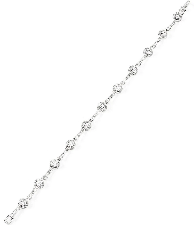 Nadri Delicate Silver Tone Crystal Line Bracelet
