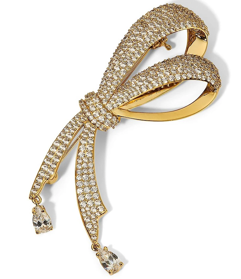Nadri Eros Half Bow Jeweled Brooch