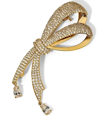 Nadri Eros Half Bow Jeweled Brooch