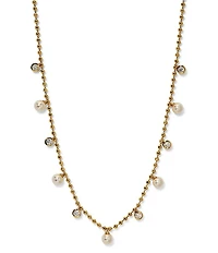 Nadri Esme Pearl and CZ Shaky Collar Necklace