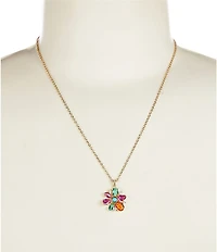 Nadri Frieda Floral Rhinestone Short Pendant Necklace