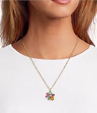 Nadri Frieda Floral Rhinestone Short Pendant Necklace