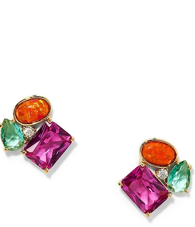 Nadri Frieda Multi Color Cluster Stud Earrings