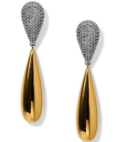 Nadri Gemini Pave Rhinestone Top Drop Earrings